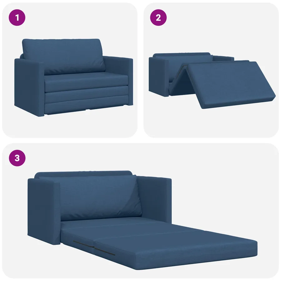 Canapé-Lit 110cm Bleu tissu - 8