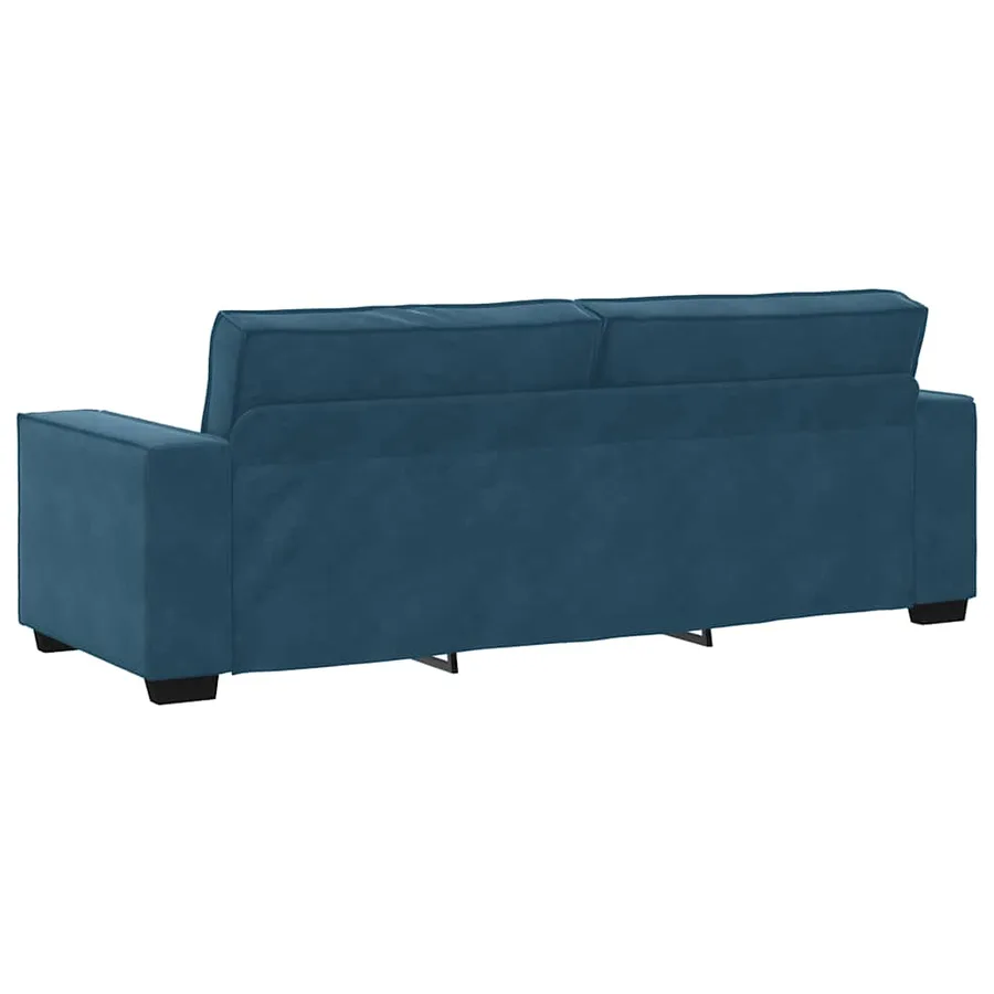 Canapé à 3 places Bleu 220x78x84 cm Velours - 6
