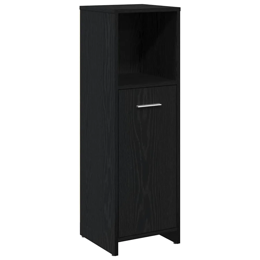 Meuble de salle de bain en chêne noir 30x30x95 cm bois d'ingénierie - 2