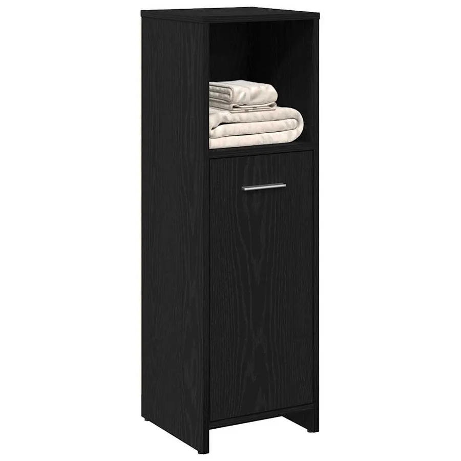 Meuble de salle de bain en chêne noir 30x30x95 cm bois d'ingénierie - 4