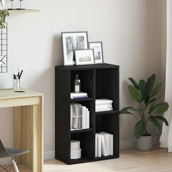 Bibliothèque en chêne noir 50 x 25 x 80 cm bois d'ingénierie