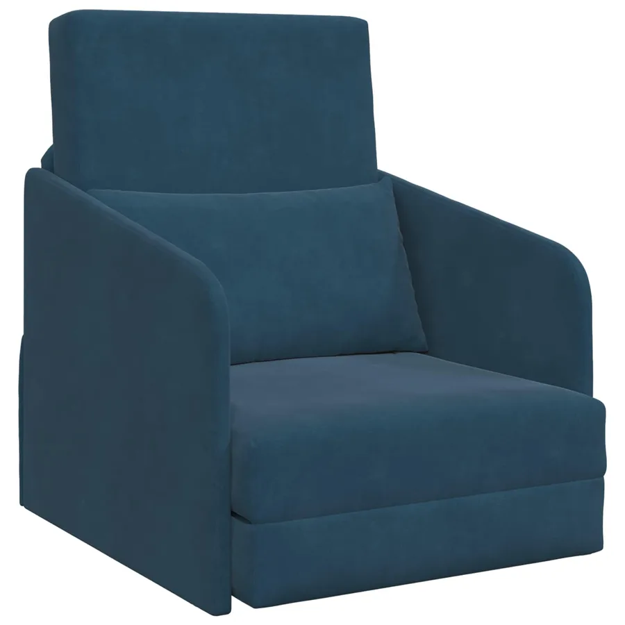 Canapé-Lit Bleu 65 x 80 x 83 cm Velours - 2