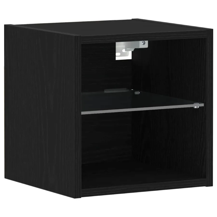 Cabinet de Chevet Murale LED Noir 30 x 28,5 x 30 cm - 2