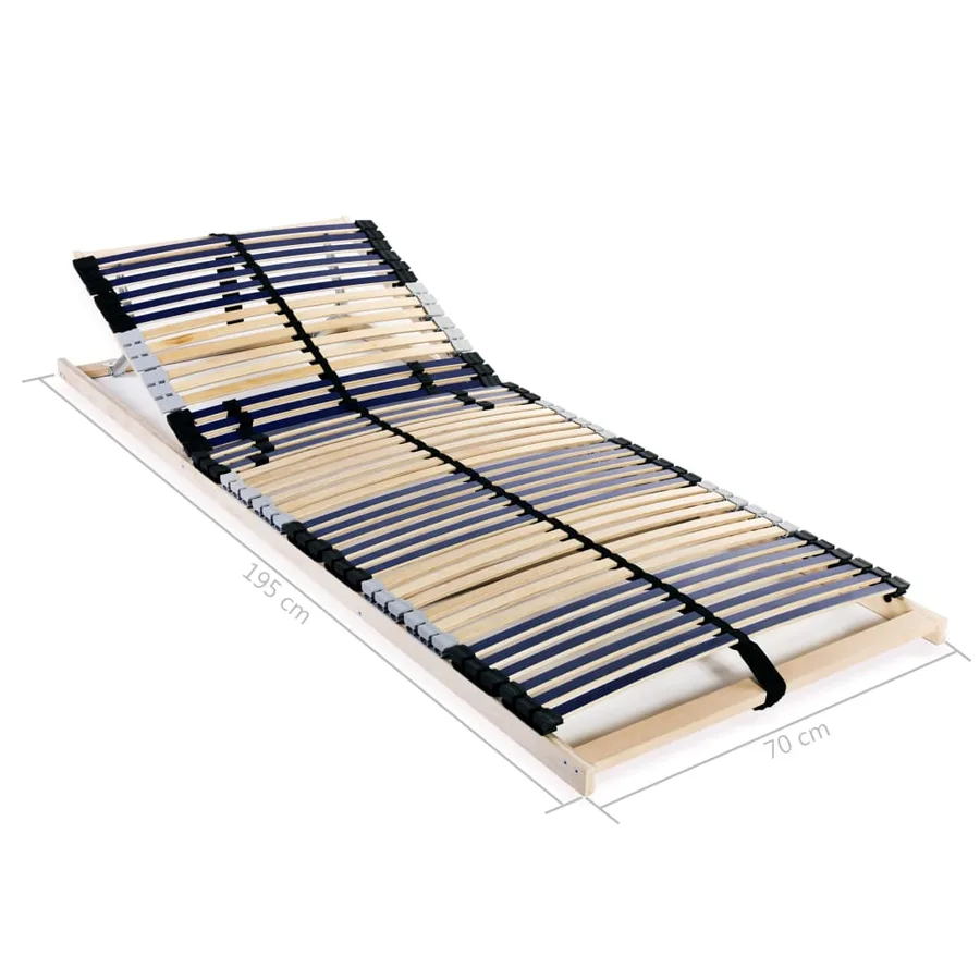 Sommiers à lattes sans matelas 2 pcs avec 42 lattes 70x200 cm - 7