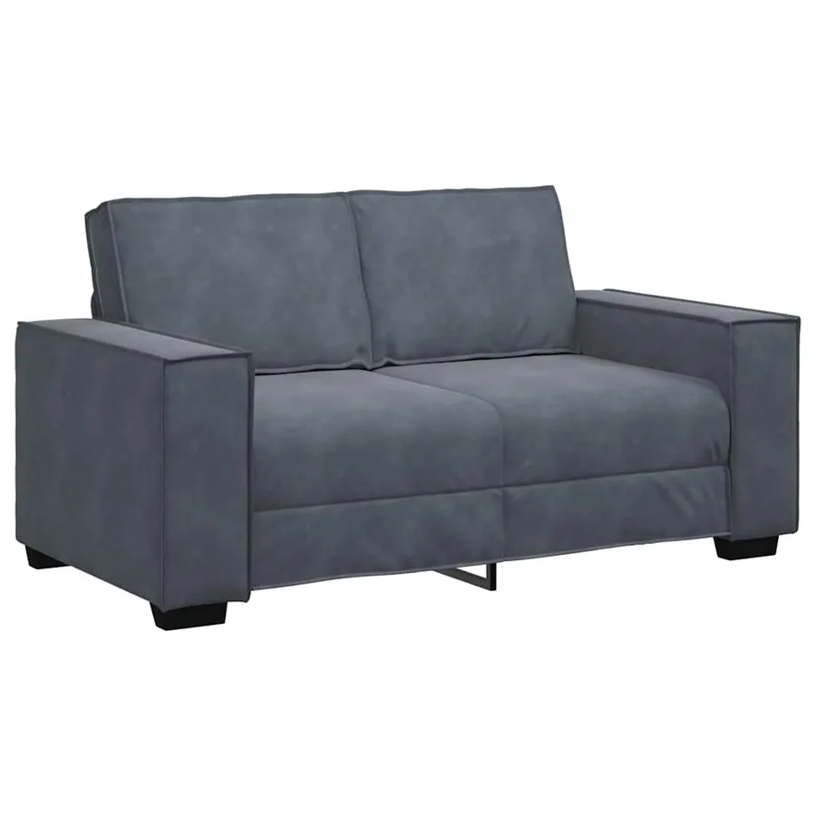 Ensemble canapé 2 pcs avec coussins velours gris foncé - 4