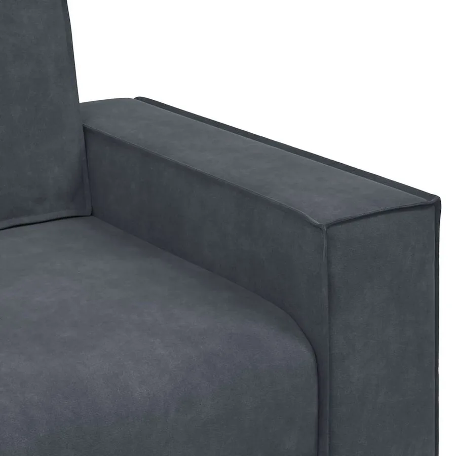 Ensemble canapé 2 pcs avec coussins velours gris foncé - 8