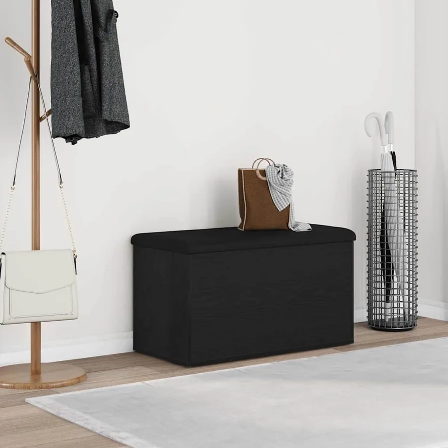 Banc de rangement Chêne noir 82 x 42 x 45 cm Bois d'ingénierie