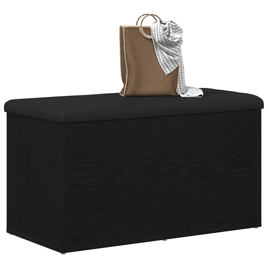 Banc de rangement Chêne noir 82 x 42 x 45 cm Bois d'ingénierie - 3