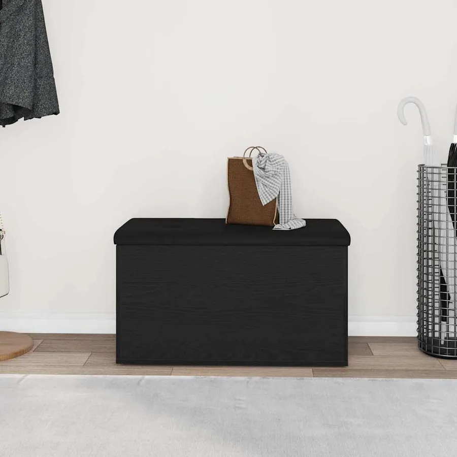 Banc de rangement Chêne noir 82 x 42 x 45 cm Bois d'ingénierie - 4