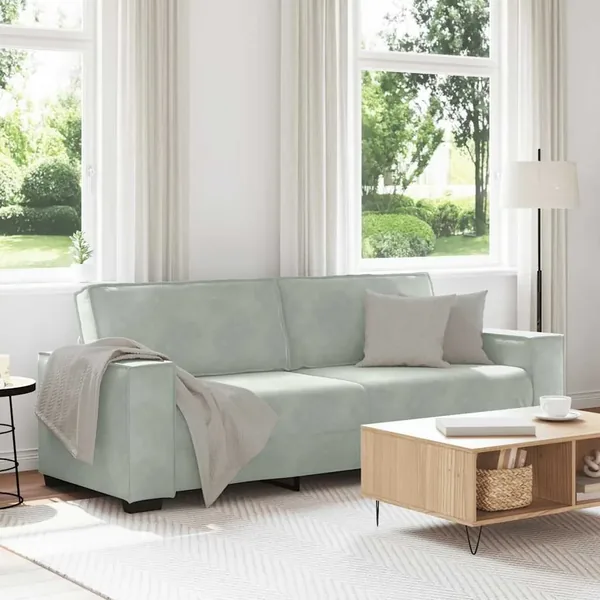 Canapé à 3 places Gris clair 220x78x84 cm Velours