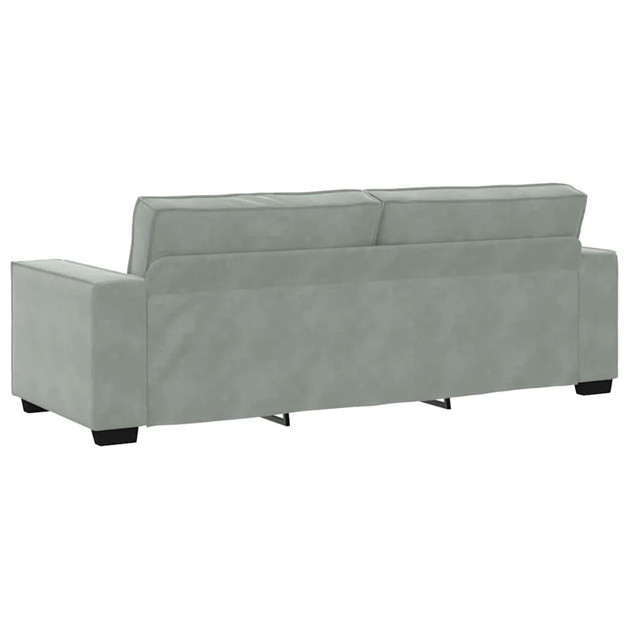 Canapé à 3 places Gris clair 220x78x84 cm Velours - 6