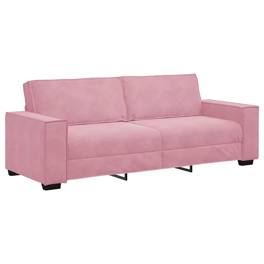 Ensemble canapé 2 pcs avec coussins velours rose - 5