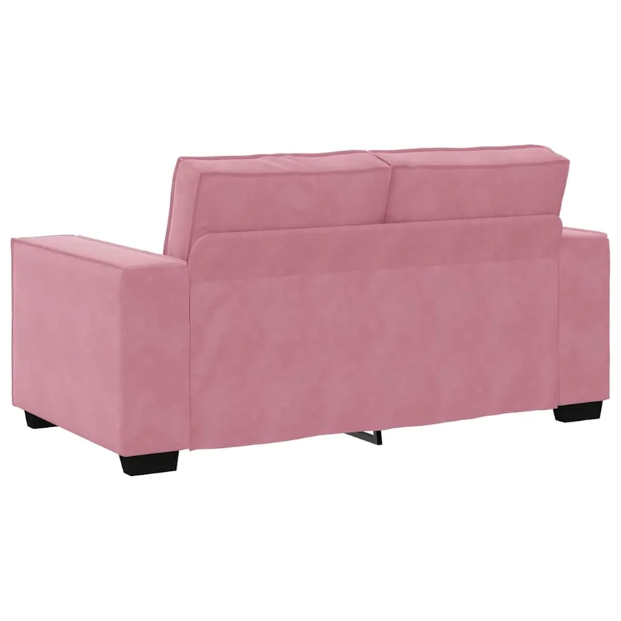Ensemble canapé 2 pcs avec coussins velours rose - 6