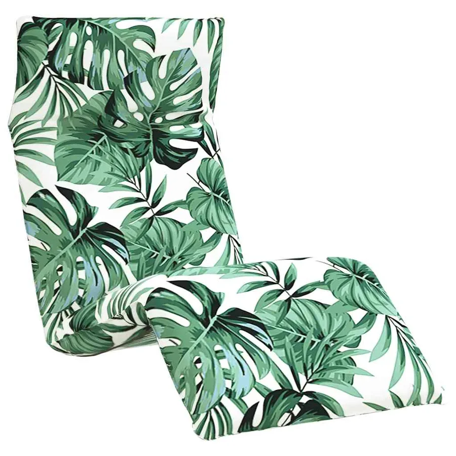 Transat pliant en tissu Oxford motif feuilles 175 x 54 x 8,5 cm - 2