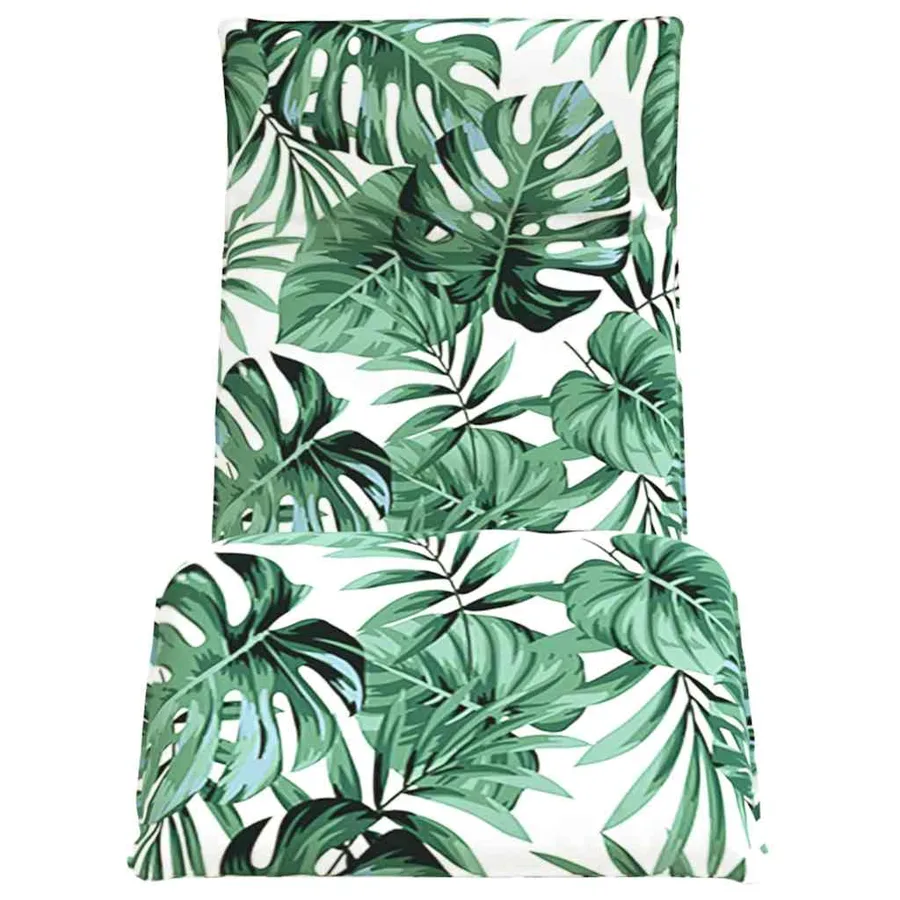 Transat pliant en tissu Oxford motif feuilles 175 x 54 x 8,5 cm - 4