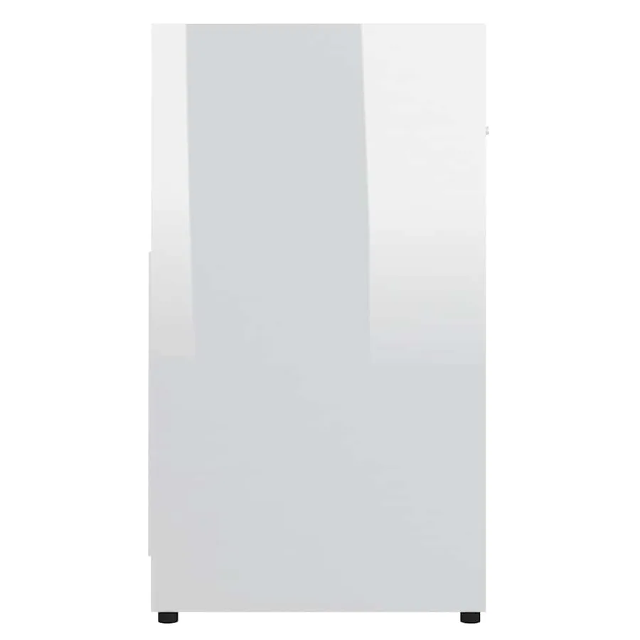Armoire de salle de bain Blanc brillant Bois d'ingénierie - 7