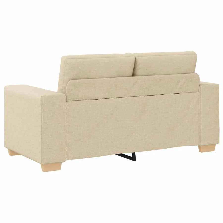 Ensemble canapé 2 pièces avec coussins crème tissu - 6