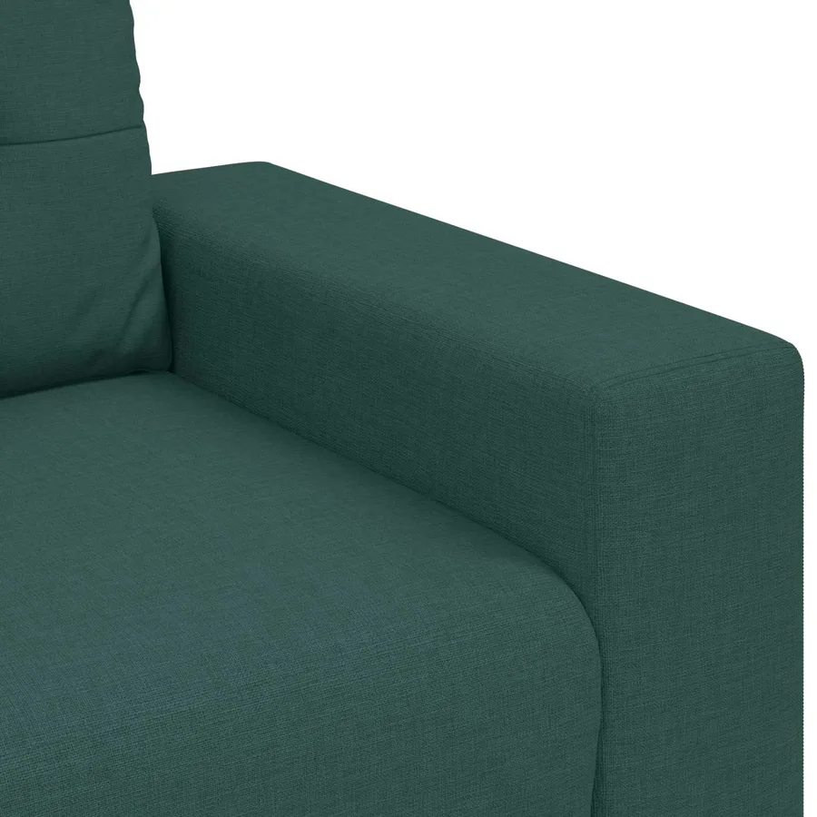 Canapé 3 pcs Vert foncé 221 x 80 x 80 cm Tissu en lin mélangé - 10