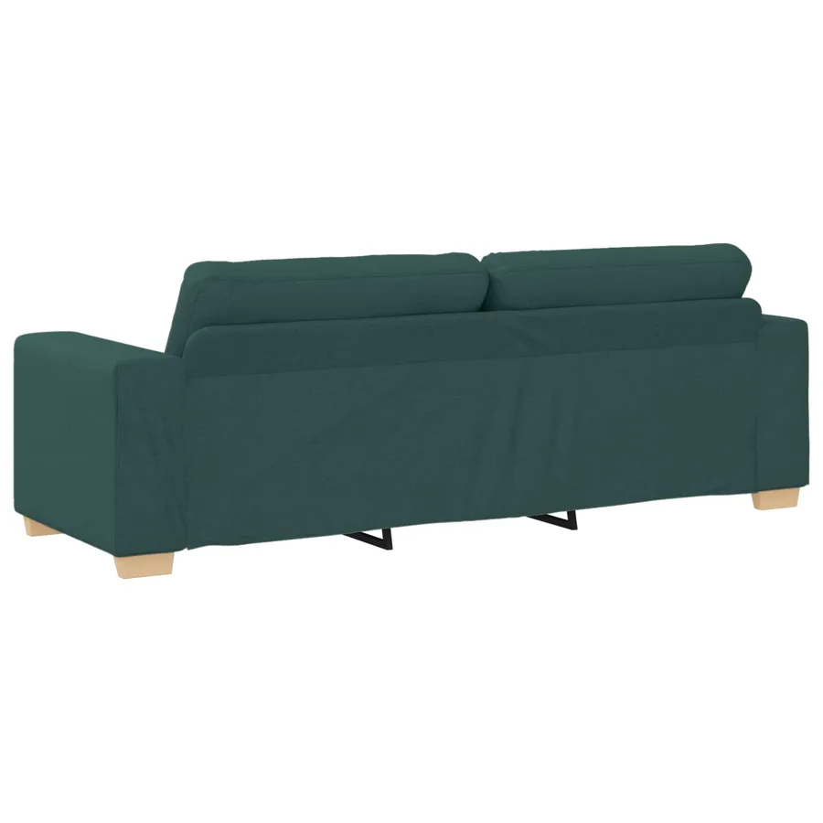 Canapé 3 pcs Vert foncé 221 x 80 x 80 cm Tissu en lin mélangé - 9