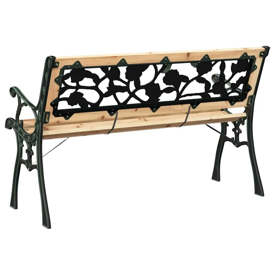 Banc de jardin avec coussin Marron 116 x 54 x 73 cm bois - 6