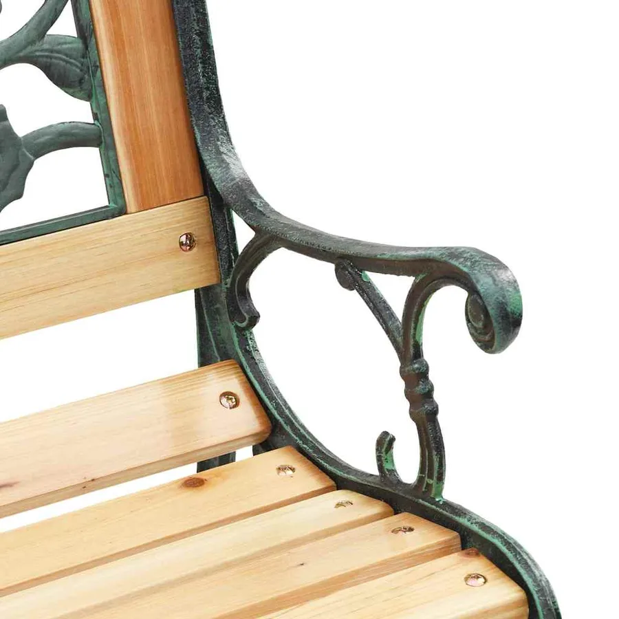 Banc de jardin avec coussin Marron 116 x 54 x 73 cm bois - 7
