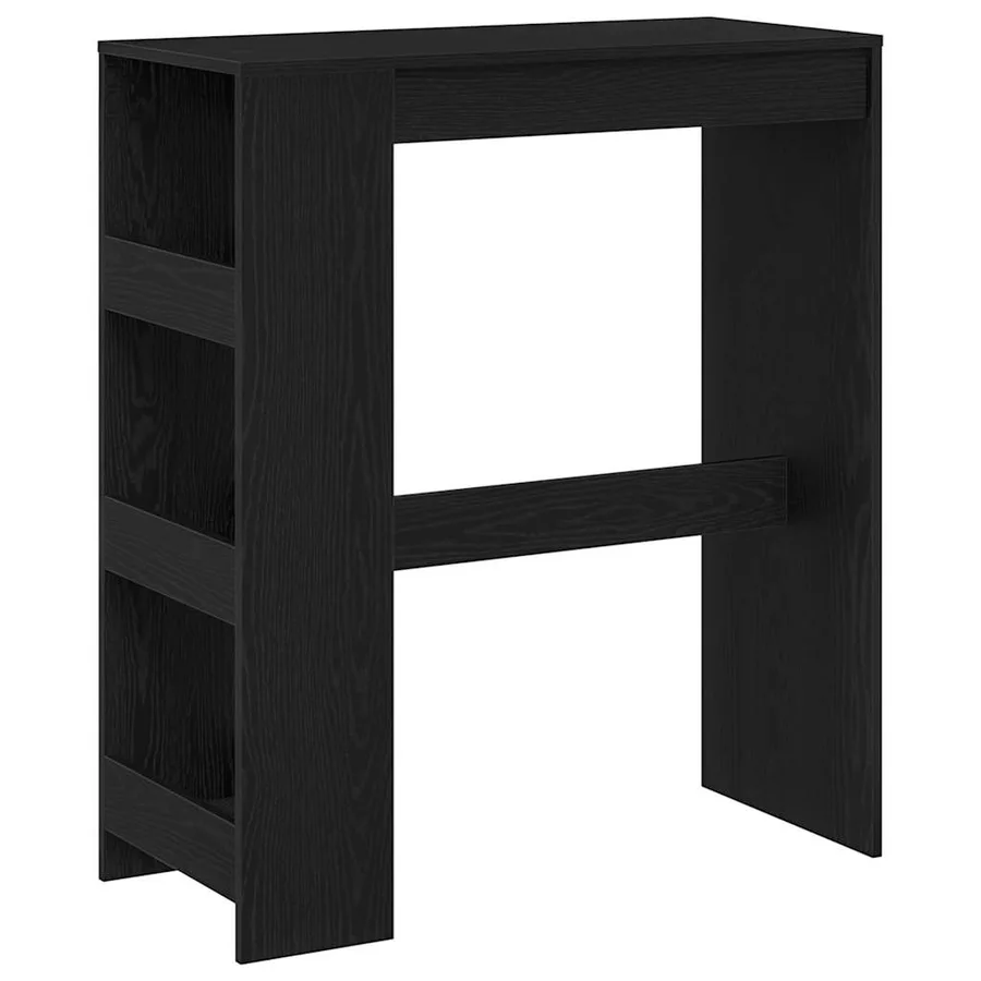 Table de bar avec étagères en chêne noir 90x40x103,5 cm bois d'ingénierie - 2