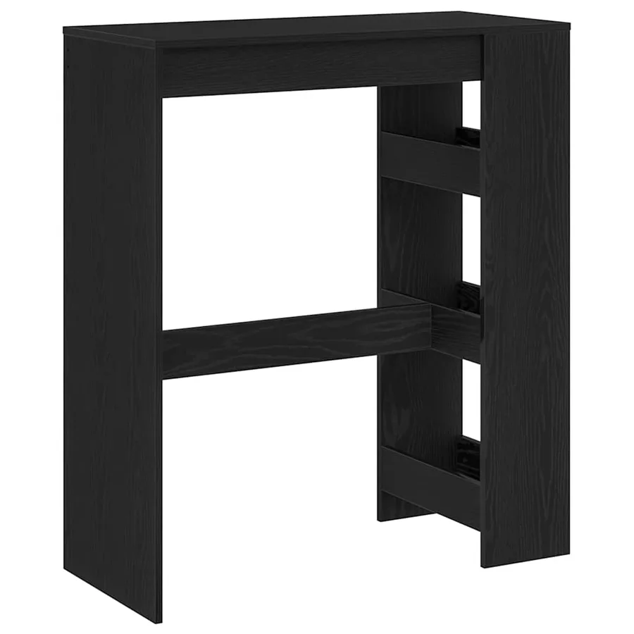 Table de bar avec étagères en chêne noir 90x40x103,5 cm bois d'ingénierie - 7