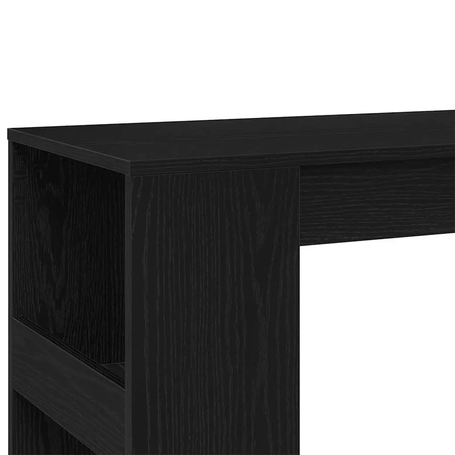 Table de bar avec étagères en chêne noir 90x40x103,5 cm bois d'ingénierie - 8