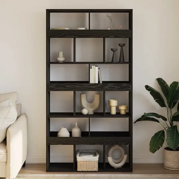 Bibliothèque 15 niveaux 100 x 33 x 187,5 cm Chêne noir
