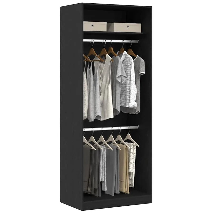 Armoire Chêne noir 80 x 50 x 200 cm Bois d'ingénierie - 3