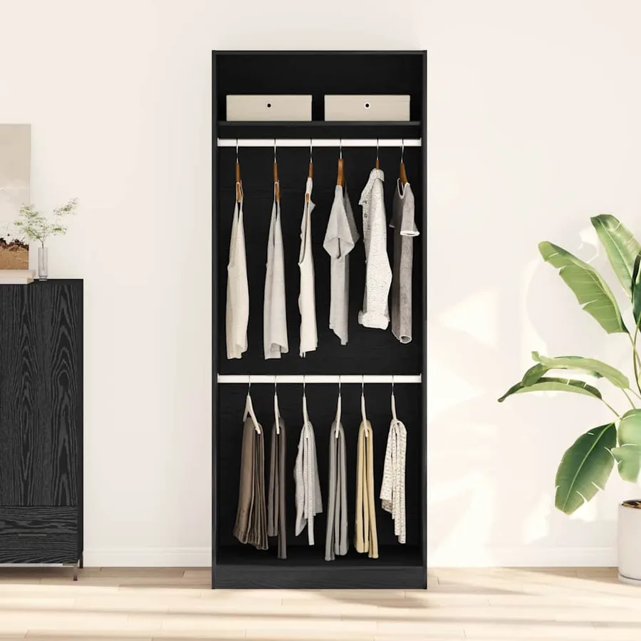 Armoire Chêne noir 80 x 50 x 200 cm Bois d'ingénierie - 4