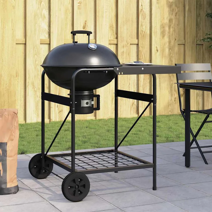 Grill extérieur avec roue Noir 91 x 71 x 107 cm Métal