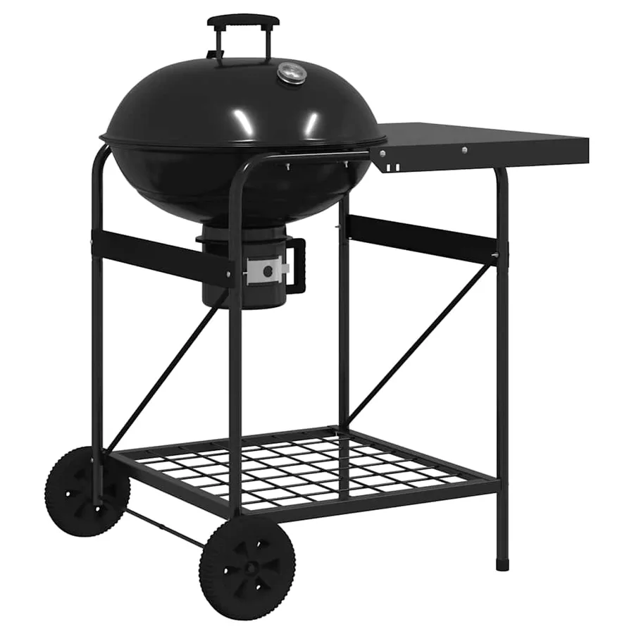 Grill extérieur avec roue Noir 91 x 71 x 107 cm Métal - 2