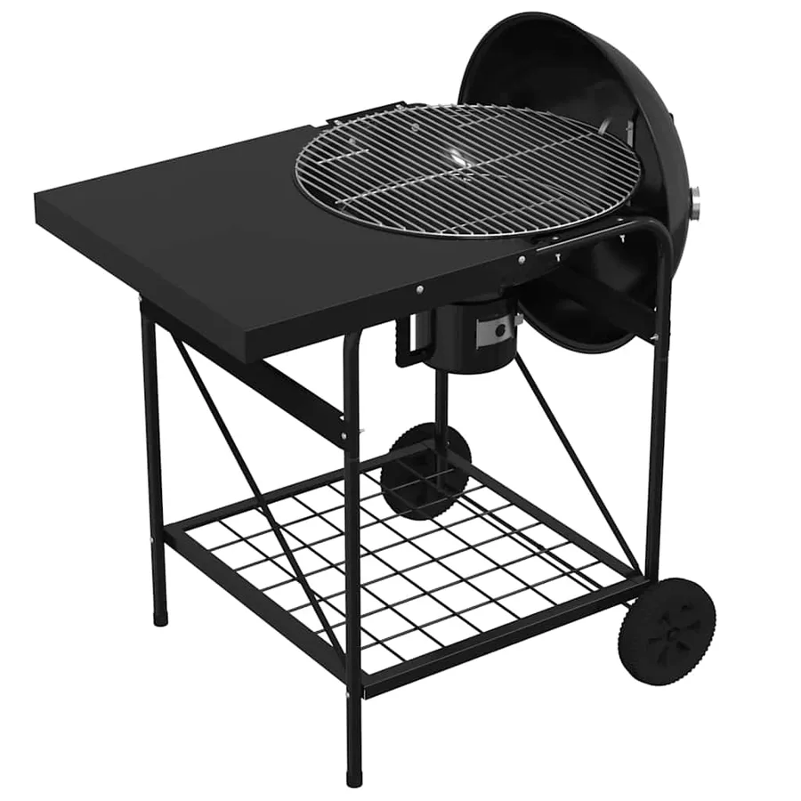 Grill extérieur avec roue Noir 91 x 71 x 107 cm Métal - 9