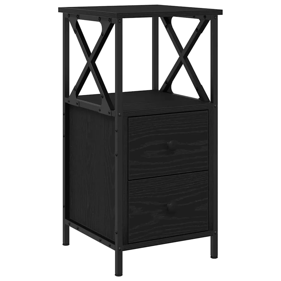 Cabinet de chevet avec tiroir Chêne noir 34 x 35,5 x 70 cm - 2