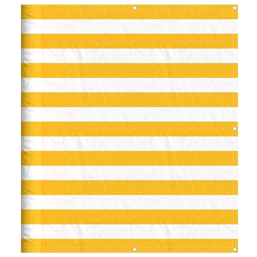 Paravent de balcon à rayures jaunes et blanches 120 x 800 cm - 2