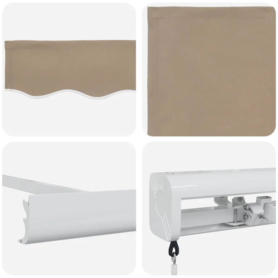 Auvent rétractable Beige 300 x 250 cm Toile et Aluminium - 4