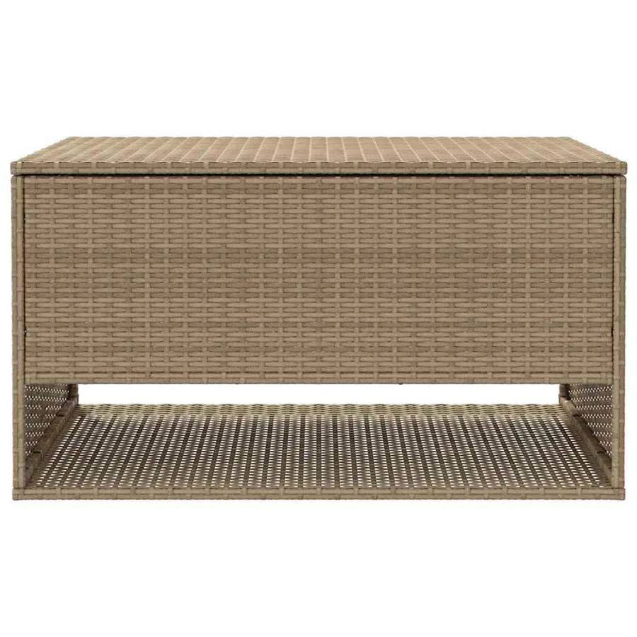 Coffre à coussins d'extérieur beige 100x55x55,5 cm polyrotin - 4