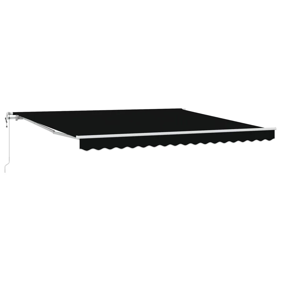 Auvent rétractable Noir 400 × 300 cm Tissu et Aluminium