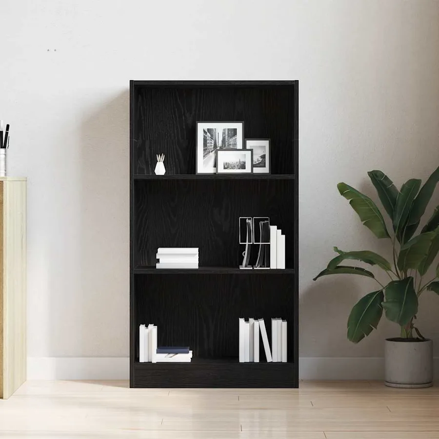 Bibliothèque en chêne noir 60 x 24 x 109 cm bois d'ingénierie - 4