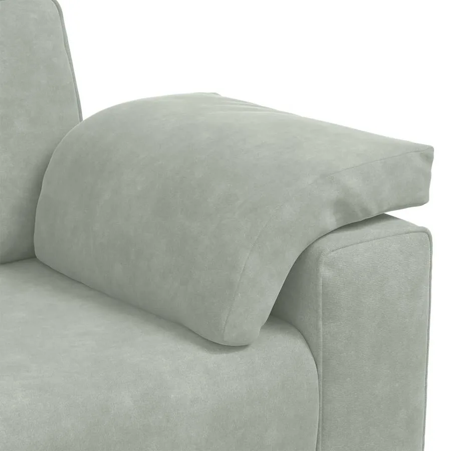 Canapé causeuse gris clair 180x77x82 cm velours - 7