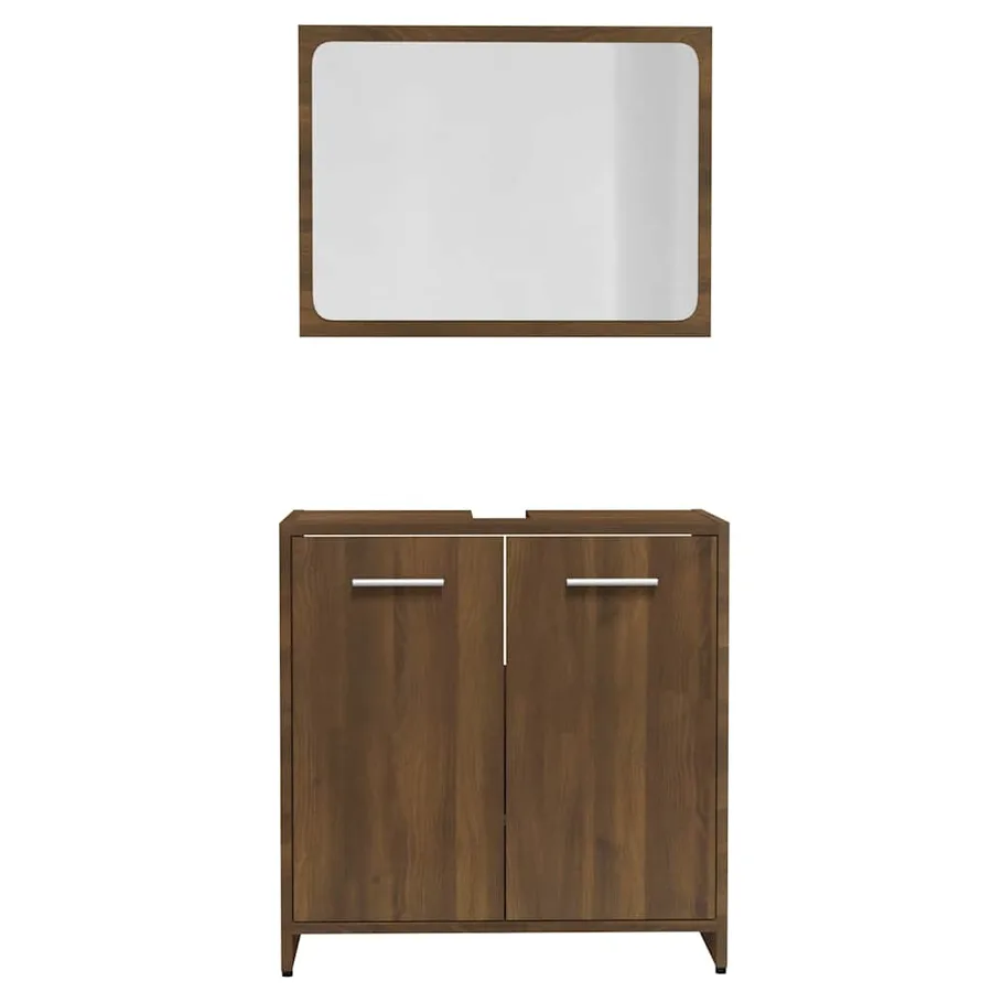 Meubles de salle de bain Chêne marron Bois d'ingénierie - 5