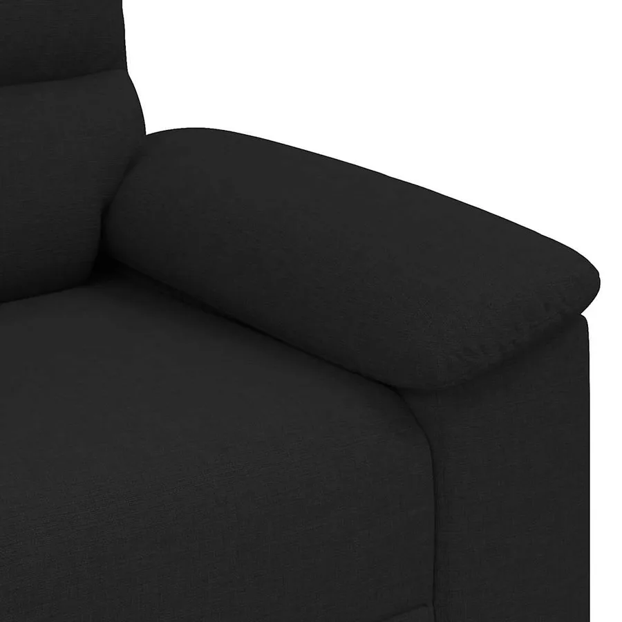 Canapé à 2 places noir 160x81x84 cm tissu - 7