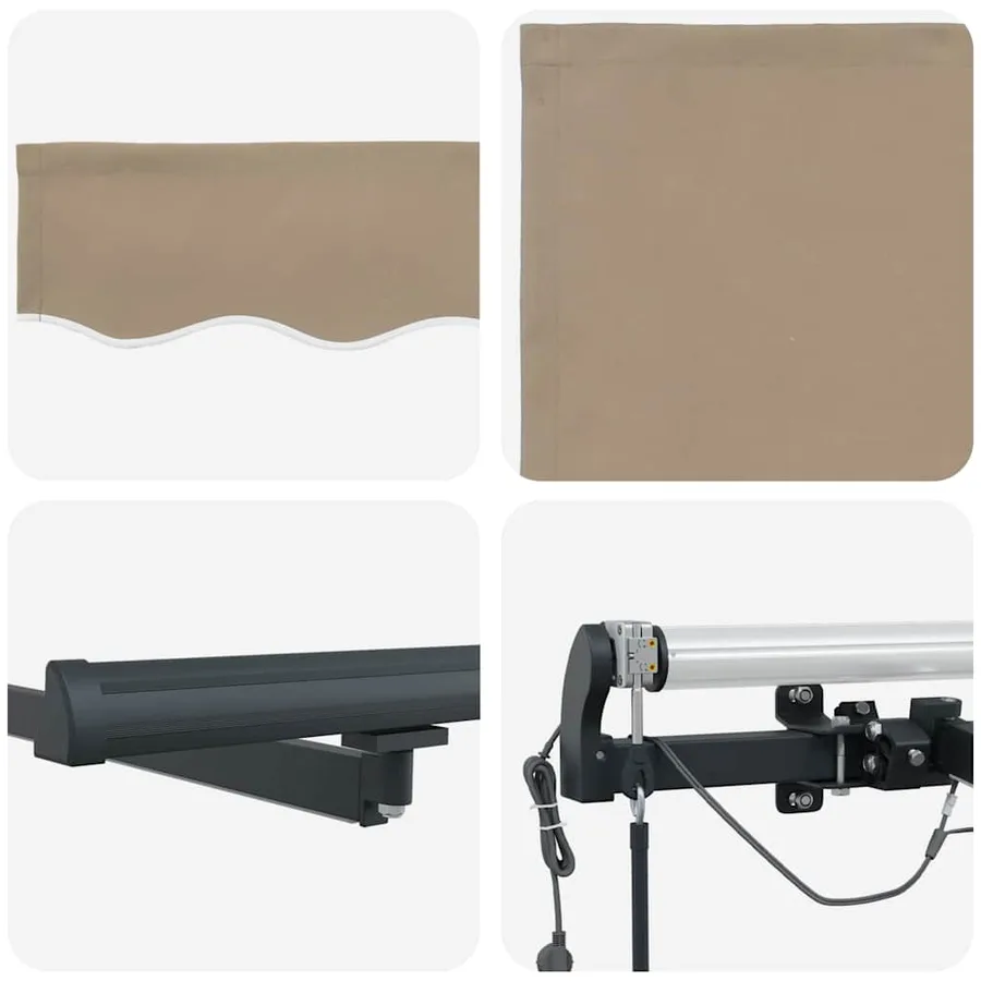 Auvent rétractable Beige 400 × 350 cm Polyester - 10