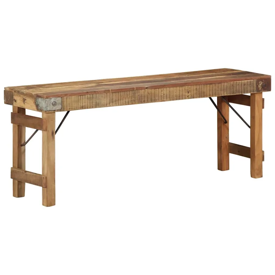 banc Naturel 110 x 35 x 46 cm Bois ancien récupéré - 2