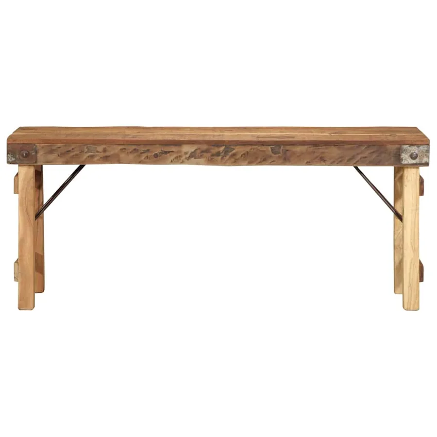 banc Naturel 110 x 35 x 46 cm Bois ancien récupéré - 3