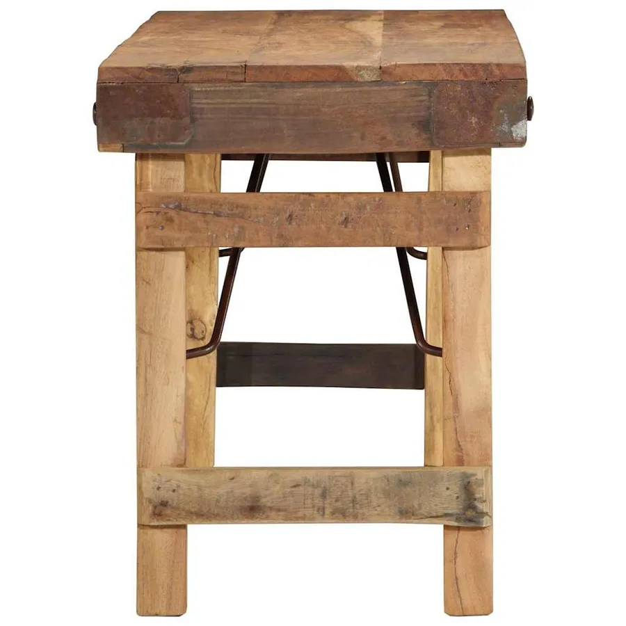 banc Naturel 110 x 35 x 46 cm Bois ancien récupéré - 4