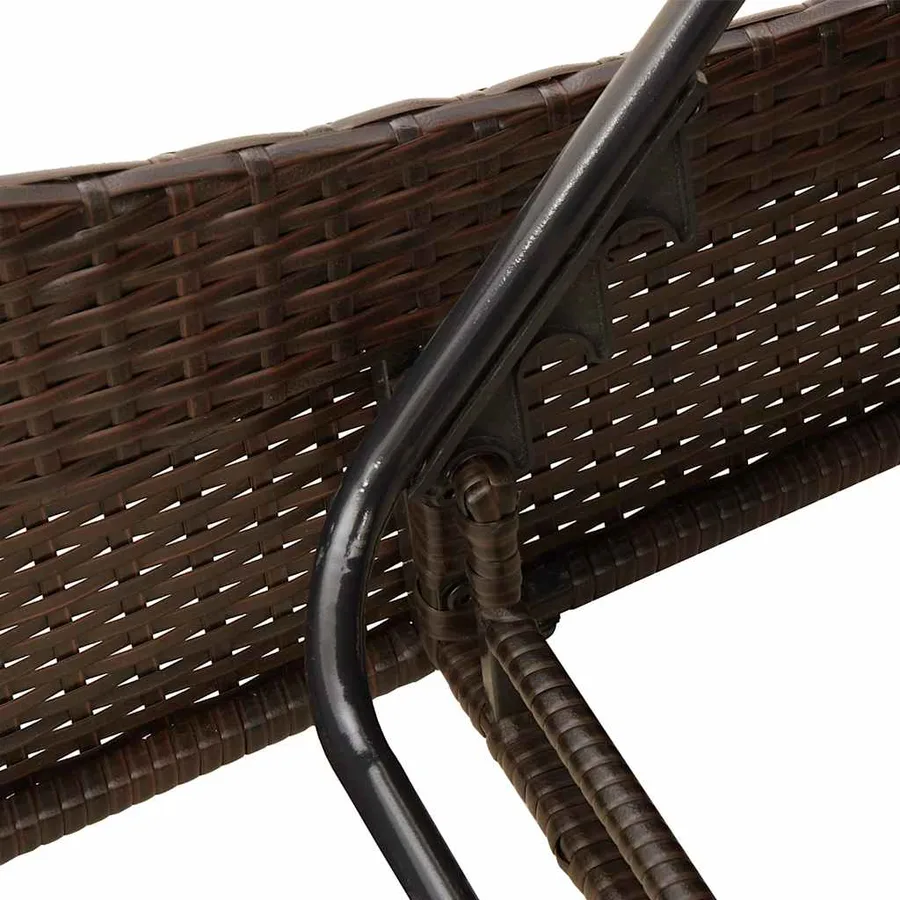 Chaise longue avec coussin Marron 60x205x73 cm Résine tressée - 8