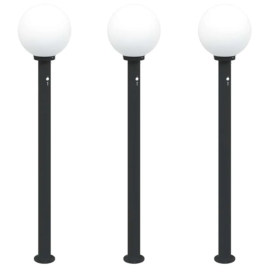 Bornes lumineuses avec détecteur lot de 3 120 cm noir IP44 - 2