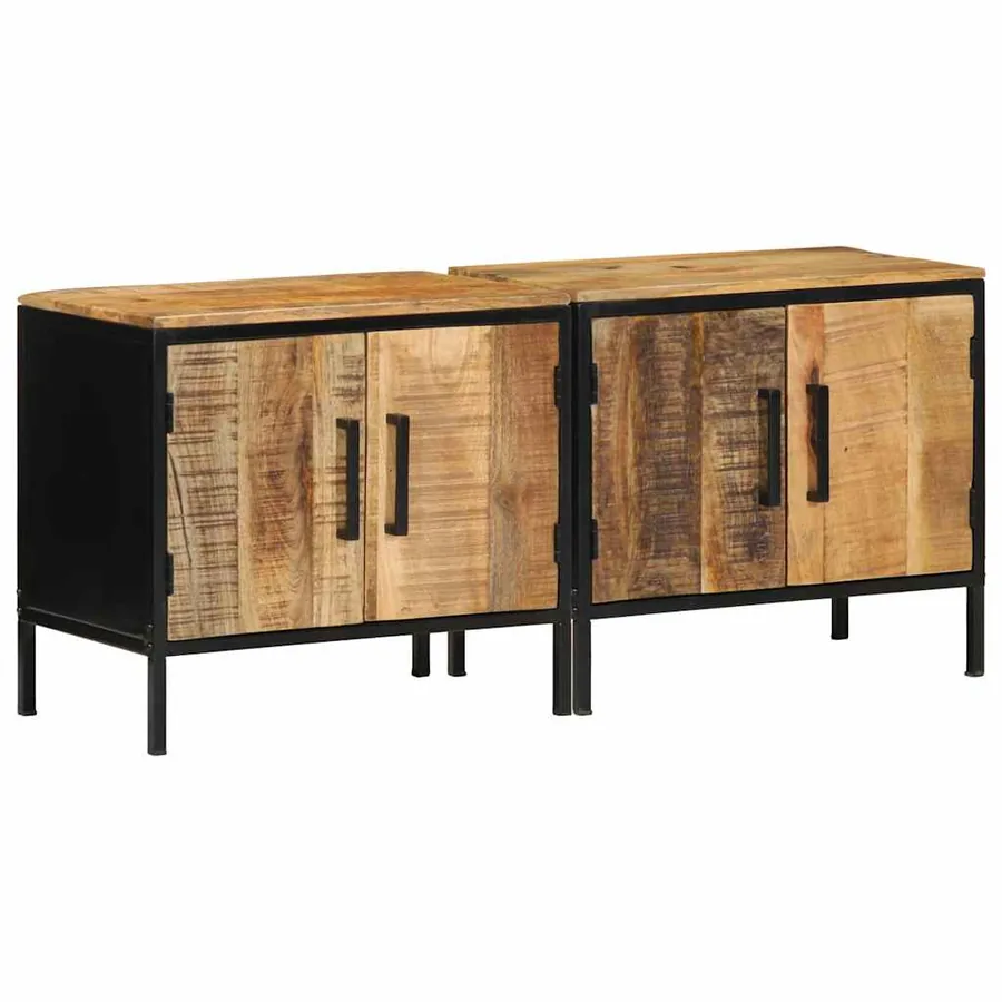 Cabinet de chevet 2 pcs Marron et Noir 50 x 30 x 45 cm